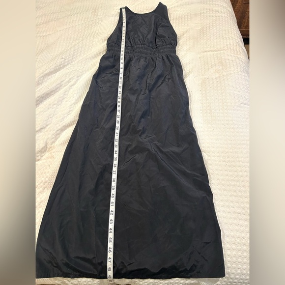Black Maxi Dress Size M Sleeveless Casual Summer Dress With Pockets Minimalist - Picture 6 of 9